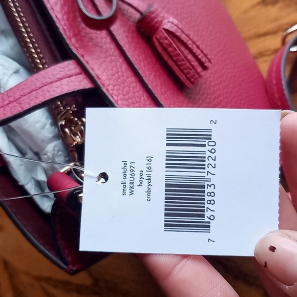 FINALE Kate spade hayes satchel crossbody handbag NEW NWT burgundy - Picture 3 of 7